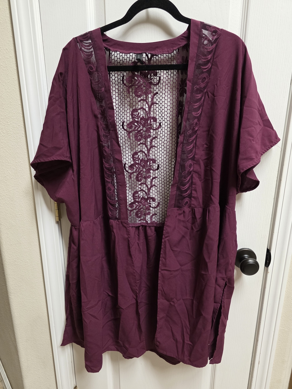 Lane Bryant Plum Lace-Back Tunic Top